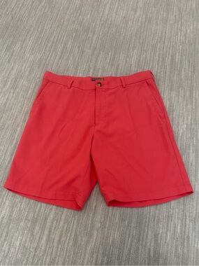Peter Millar Coral-Red Flat Front Men's Shorts